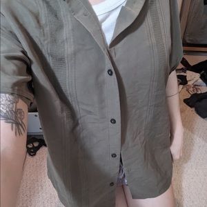 Dark green button up